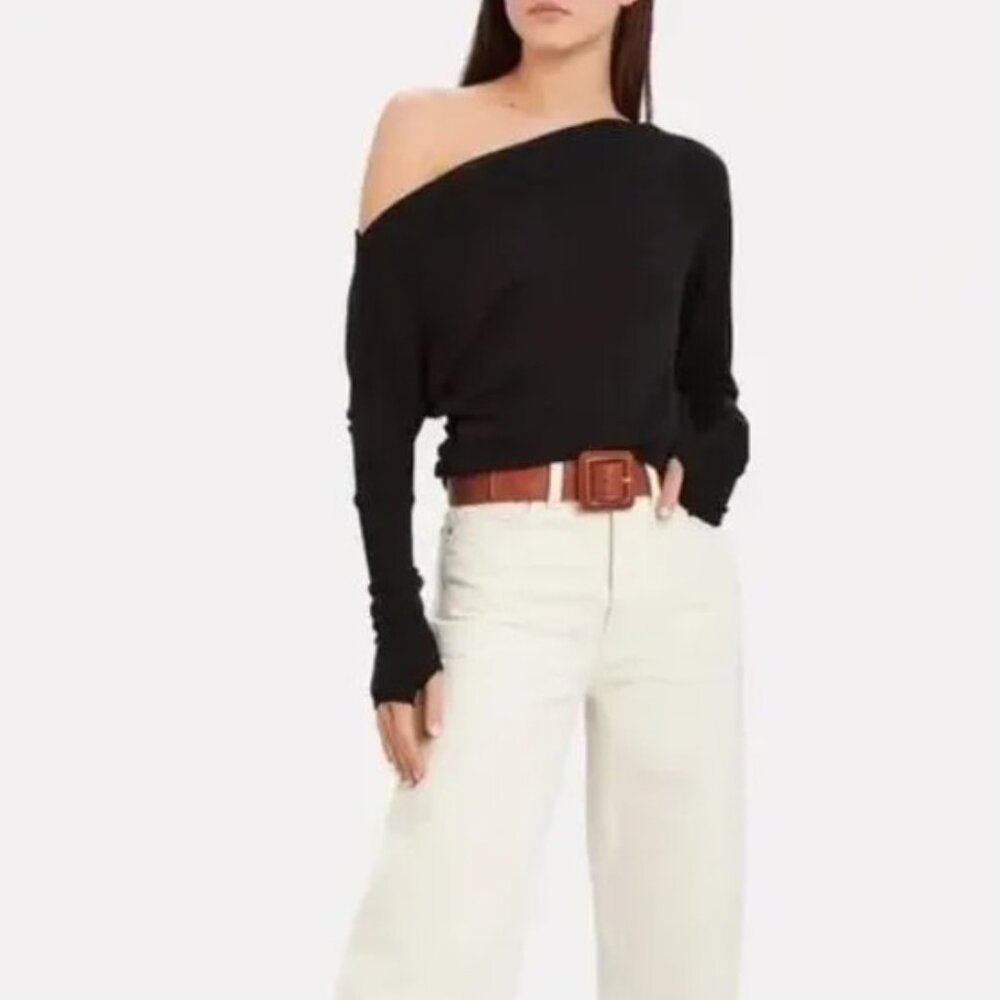 Enza Costa Black Modal Jersey Slouch Top Size M